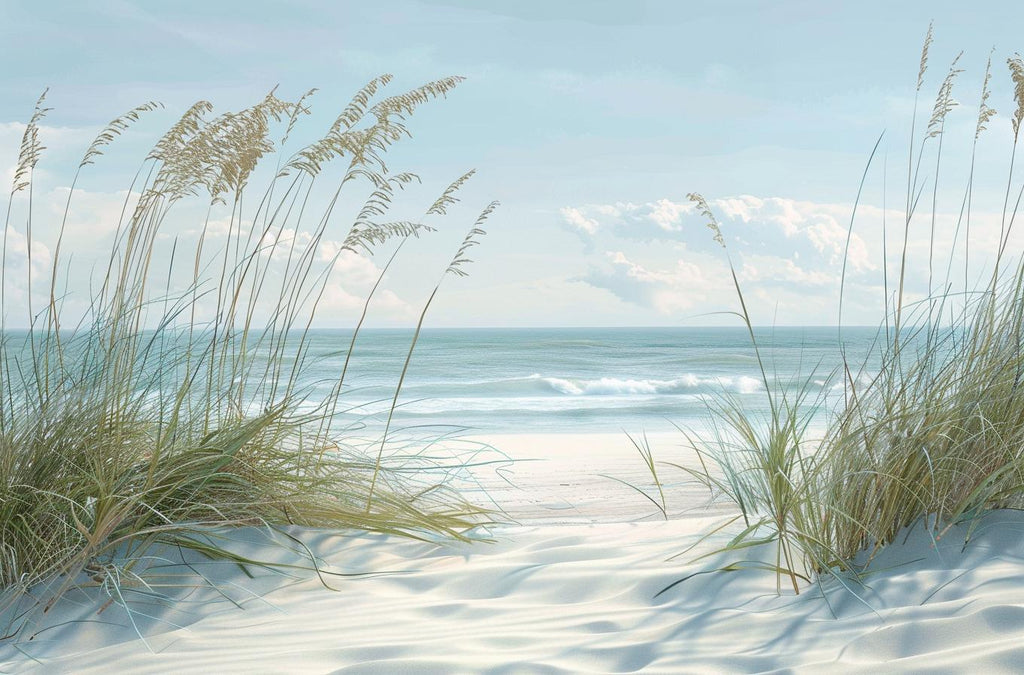 Coastal Beach Canvas Print: Serene Ocean Shore Seascape Wall Art, Neutral Beach House Decor