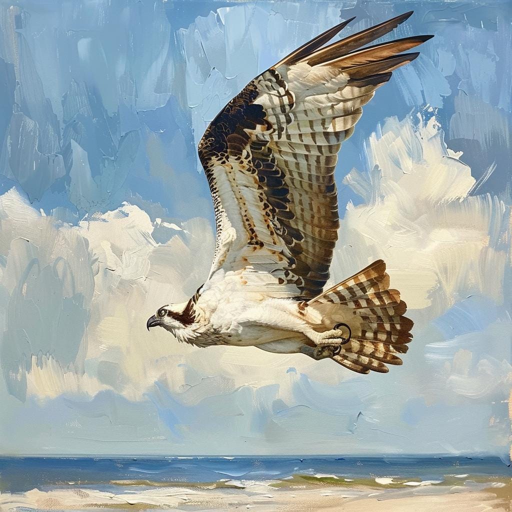 Osprey in Flight Canvas Print: Realistic Bird Wildlife Artwork, Framed Statement Piece