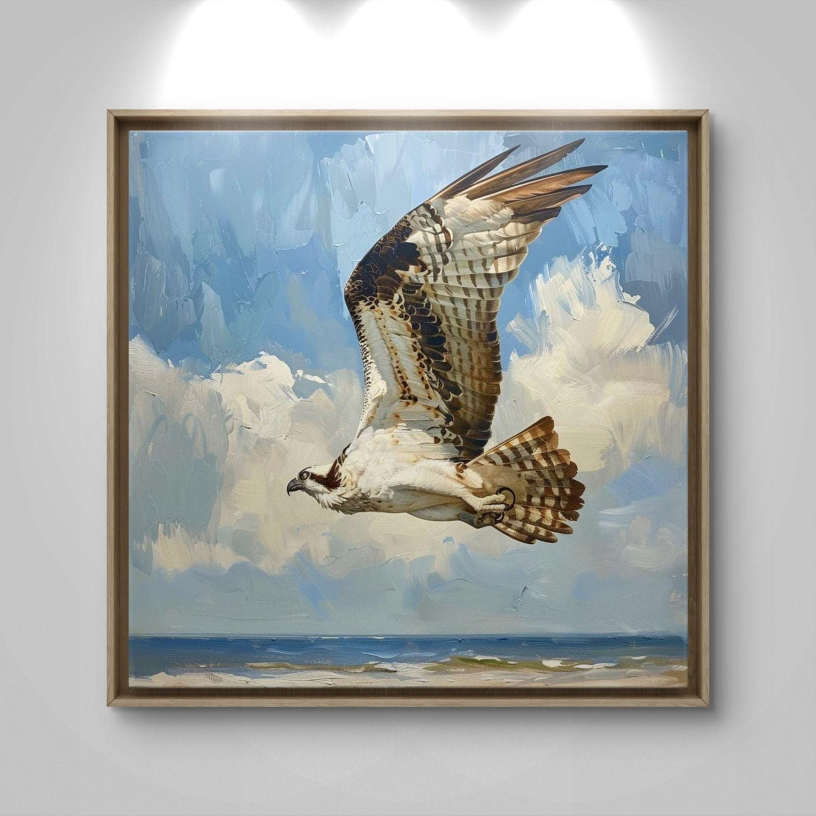 Osprey in Flight Canvas Print: Realistic Bird Wildlife Artwork, Framed Statement Piece