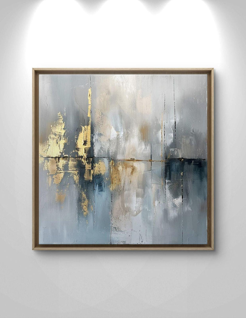 Abstract Canvas Print: Black, White, Gold Textured Wall Art – Minimalist Living Room Decor