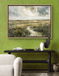 Coastal Marsh Canvas Print: Serene Seascape Landscape Painting for Beach House Decor