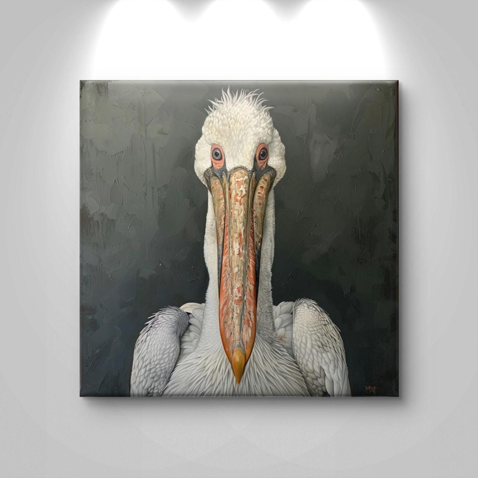 Pelican Wall Art Canvas Print: Coastal Bird Artwork, Beach House Decor