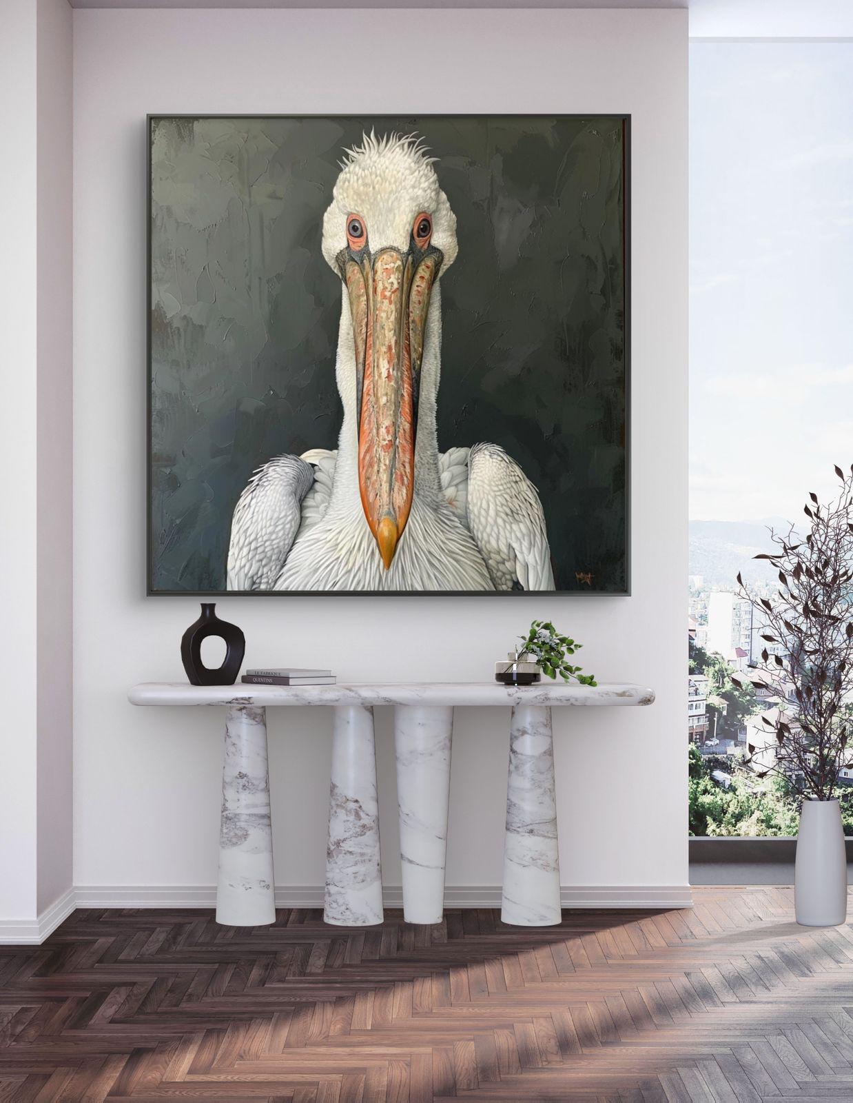 Pelican Wall Art Canvas Print: Coastal Bird Artwork, Beach House Decor